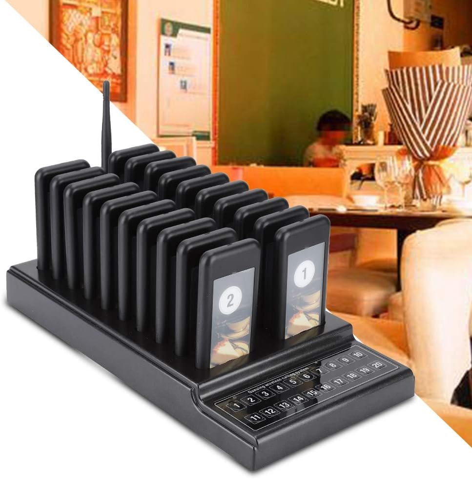 Sharainn Pager System Restaurant, Drahtloses Pager System 20-Kanal 433,92 MHz Wireless Gästerufsyste