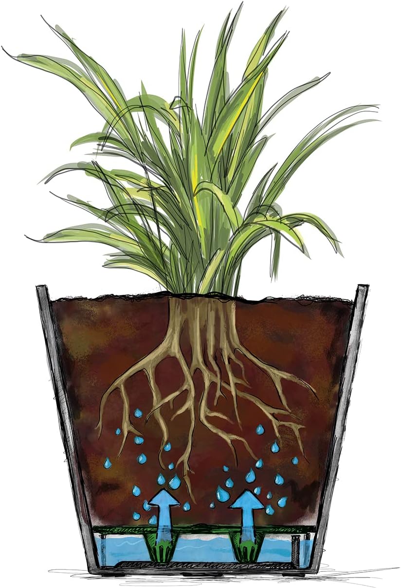 Scheurich Groove+ 30, Pflanzgefäss/Pflanzkübel, rund, Farbe: Carbon, hergestellt mit recyceltem Kuns