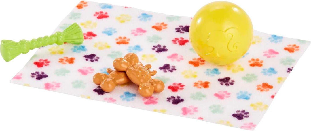 Barbie Haustiere und Zubehör, interaktives Wackeln &amp; Wackeln Welpen-Spielset mit Haustierbett, insge