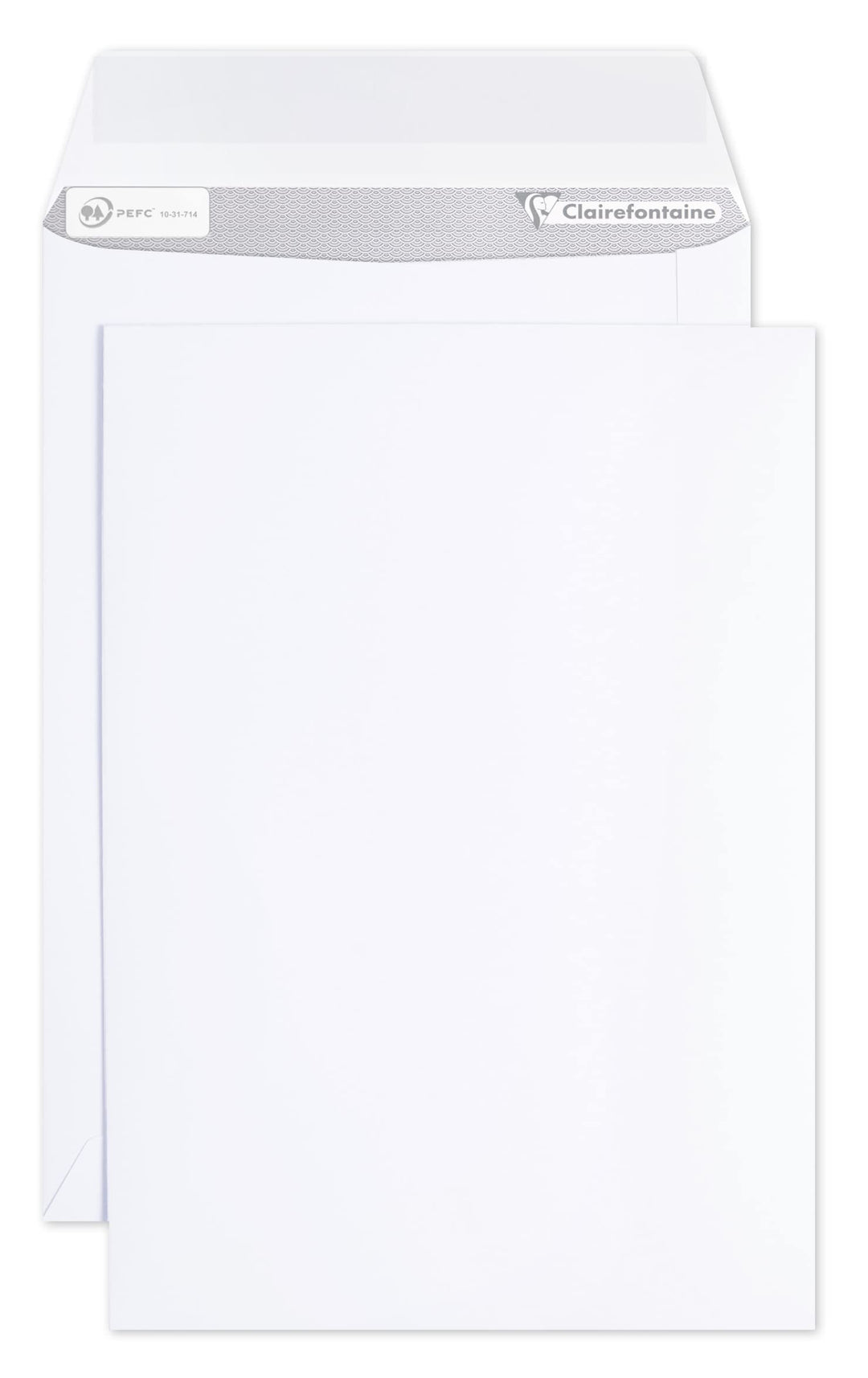 Clairefontaine 8044C - Karton mit 250 Versandtaschen weiss B5-176x250mm, selbstklebend, 90g, 1 Karto