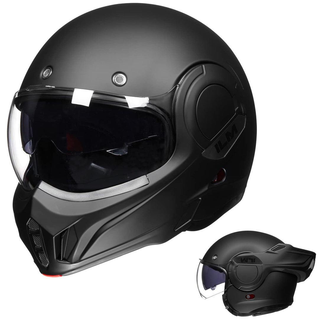 ILM Motorradhelm Integralhelm Klapphelm Fullface Helm Herren Damen ATV UTV mit 180° Umkehrbarer Kinn