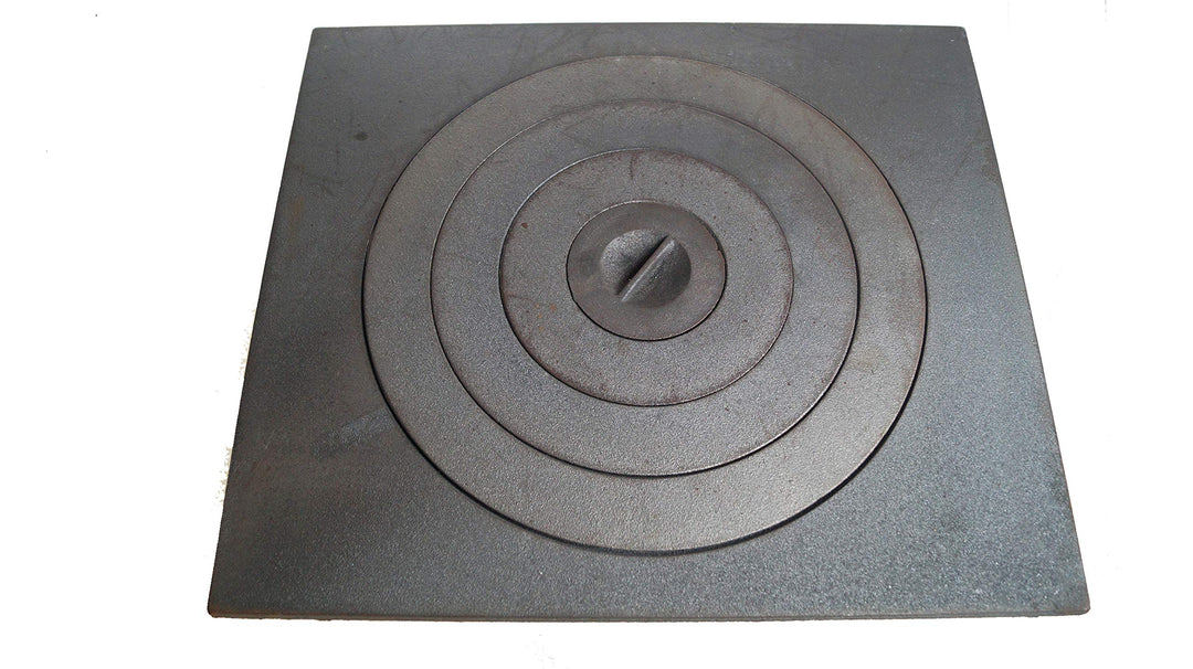 Sellon24® Gussplatte Ofenplatte Unbehandelt Gusseisen Ringset Cast Iron Herdring 46x40 cm
