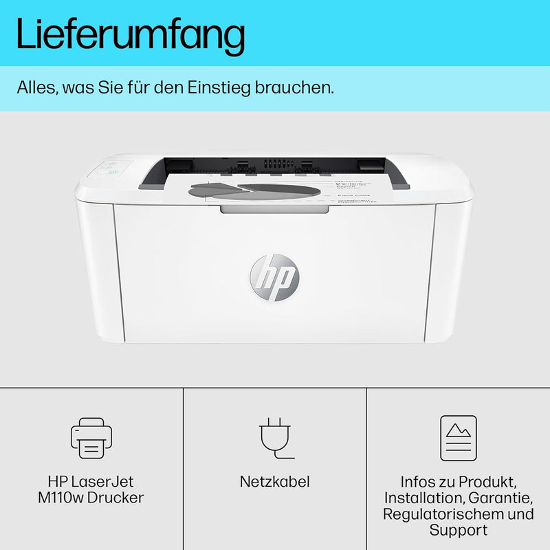 HP LaserJet M110w Laserdrucker Schwarz-Weiss, Monolaser, 20€ Cashback, Drucker, WLAN, Airprint, HP S