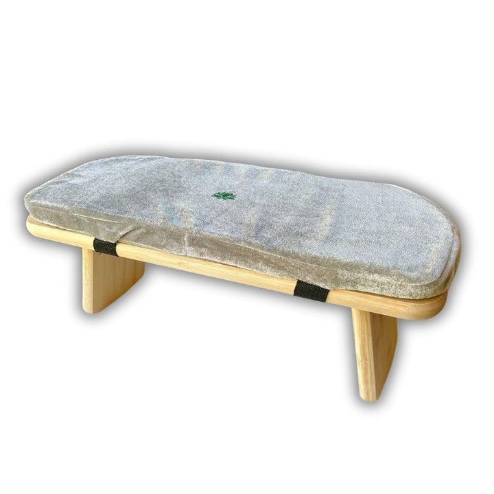 Meditationsbank, faltbar, Lotusgrau, mit Kissen und Tasche