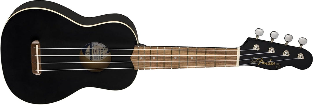 Fender Venedig Sopran-Ukulele, Schwarz Schwarz Venice Soprano, Schwarz Venice Soprano
