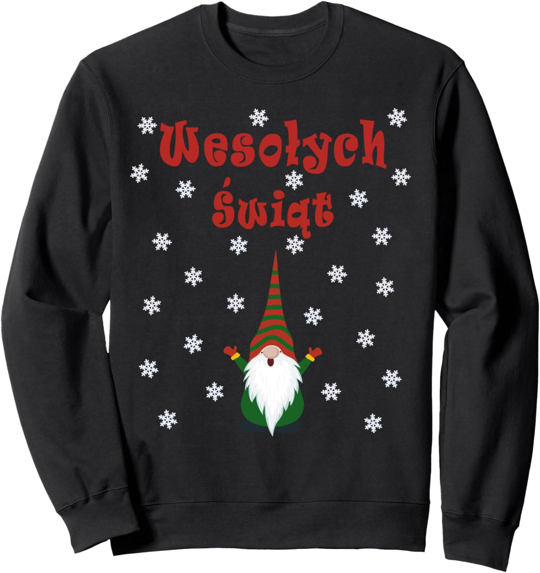 Pajama Gnome Christmas Cute Poland Wesolych Swiat Polish Sweatshirt