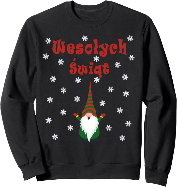 Pajama Gnome Christmas Cute Poland Wesolych Swiat Polish Sweatshirt