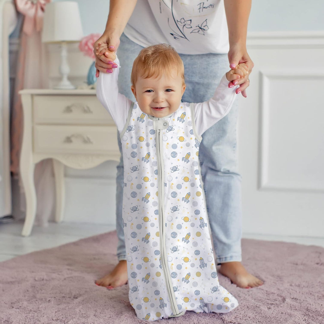 Baby Schlafsack, 0.5 TOG 100% Bio-Baumwolle, Ideal für den Sommer, Sommerschlafsack für Jungen und M