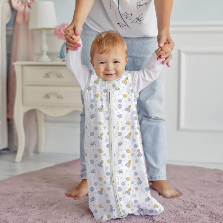 Baby Schlafsack, 0.5 TOG 100% Bio-Baumwolle, Ideal für den Sommer, Sommerschlafsack für Jungen und M