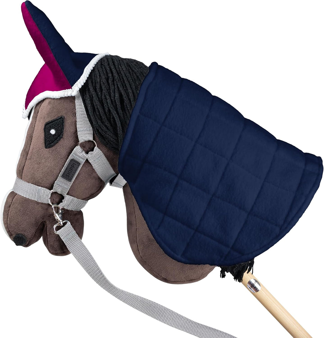SKIPPI Halfter für Hobby Horse - Grau, Hobby Horse Zubehör, Zügeln und 2 Polster im Set, Universalgr