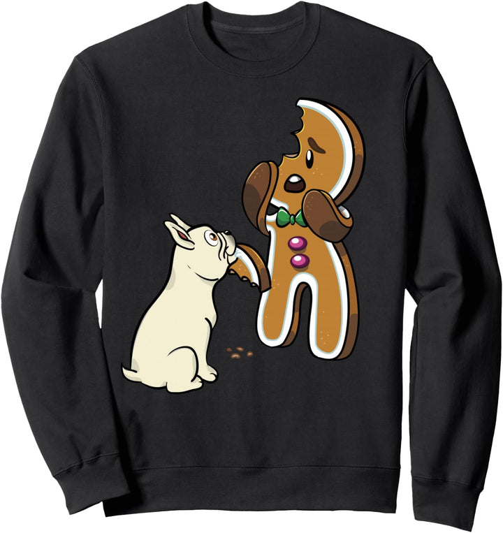 Creme Französische Bulldogge Lebkuchenmann Weihnachten Sweatshirt