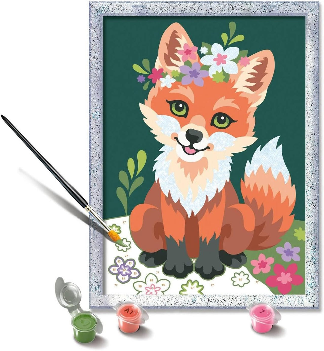 Ravensburger CreArt Kids 18 x 24 cm – Kunstnummer – Blumenfuchs – Set zum Malen nach Zahlen – ab 7 J