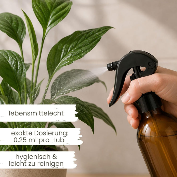 mikken 6 Sprühflaschen 200 ml Glas braun für z.B. Desinfektionsspray mit Etiketten Braun 6, Braun 6