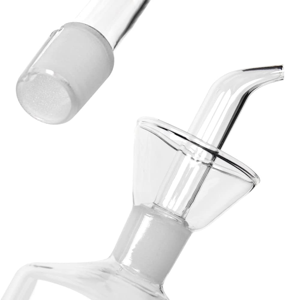 Ölflasche, Glasflasche, Olivenöl, Spender, Kochen, Öl, Essig, Messspender mit Ausguss, für Küche und