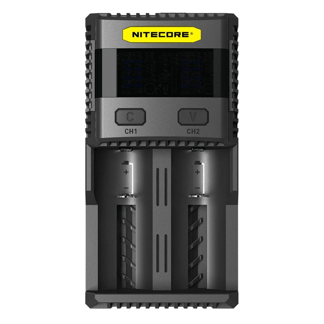 Nitecore Schnellladegerät SC2 - Ladegerät für Akkus/Batterien Schwarz One Size, Schwarz One Size