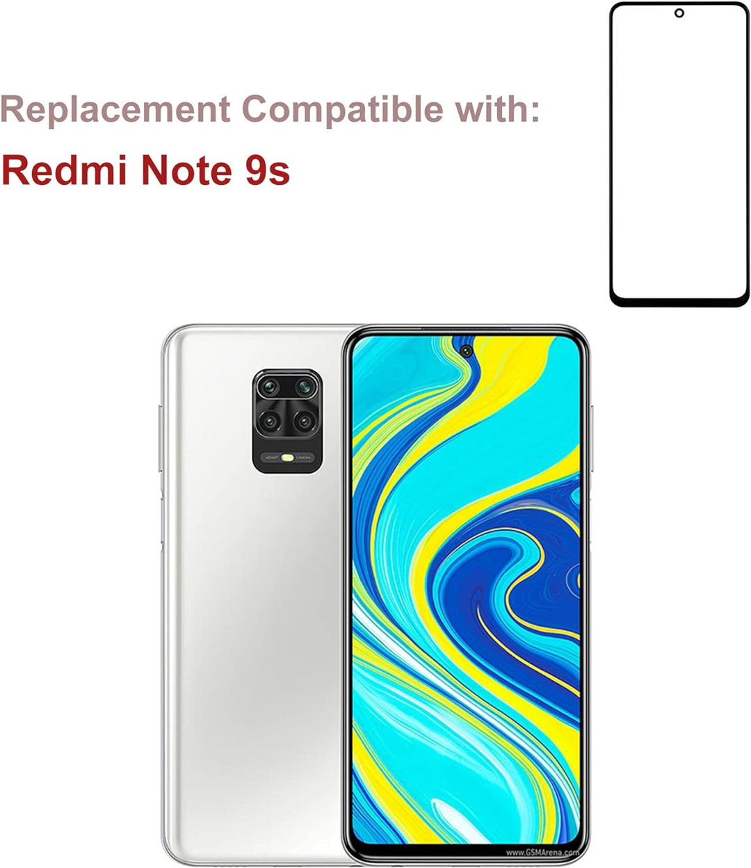 swark Display Glas Frontglas Reparatur Set kompatibel mit Redmi Note 9S M2003J6A1G & Redmi Note 9 Pr