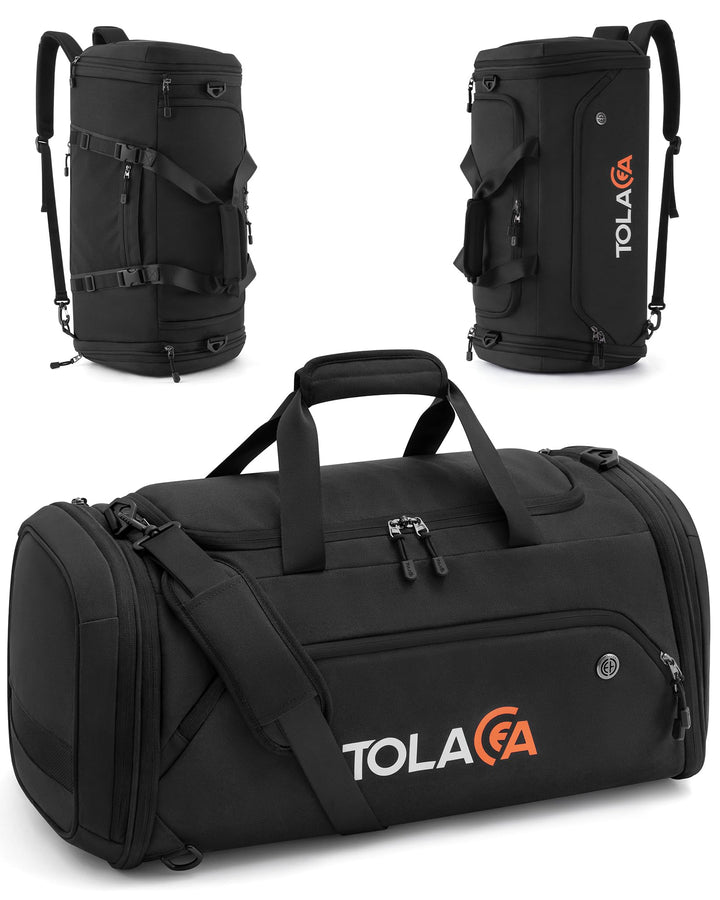 Tolaccea Sporttasche 56–70L für Herren & Damen– Erweiterbare Reisetasche mit Schuhfach & Nassfach, a