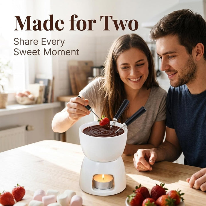 Schokofondue Set, Elektrisches Fondueset Für Schokolade Und Käse, Schokolade Schmelzen Set Mit 6 Tas