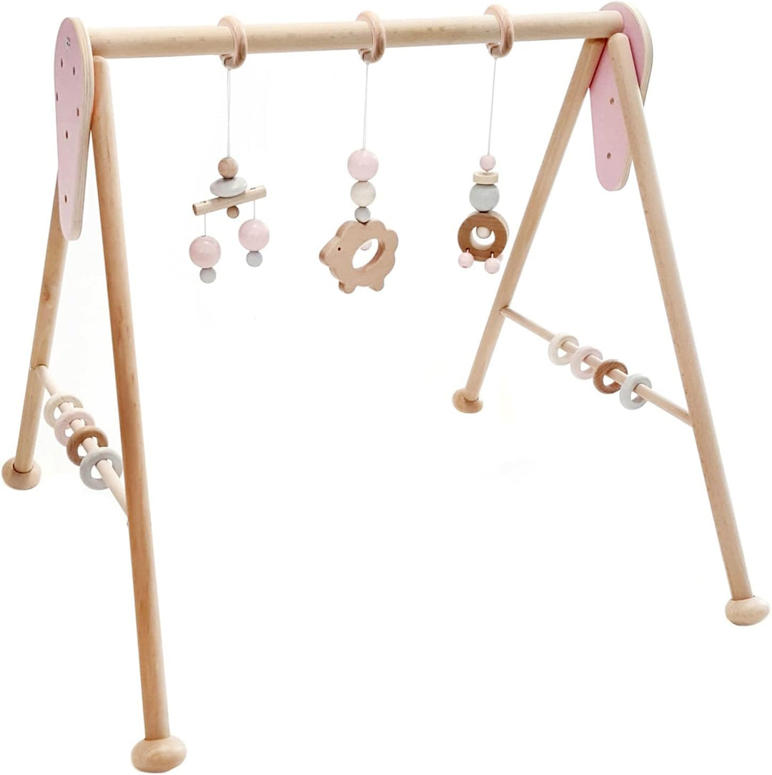 Hess Holzspielzeug 20038 - Spielgerät aus Holz, Nature Serie Schaf in Rosa, für Babys, handgefertigt