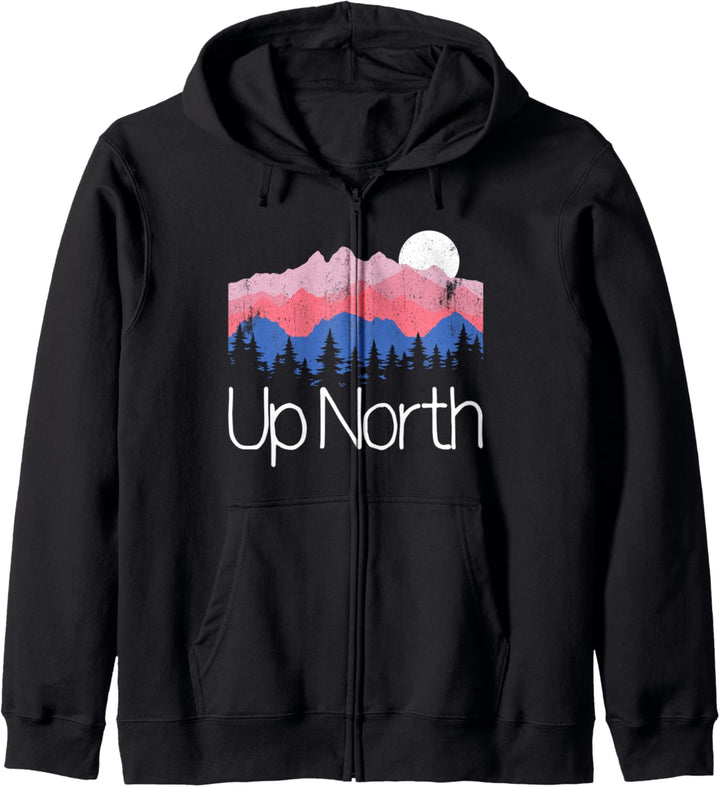 Oben North Retro Berge Camping Outdoor Wandern Kapuzenjacke
