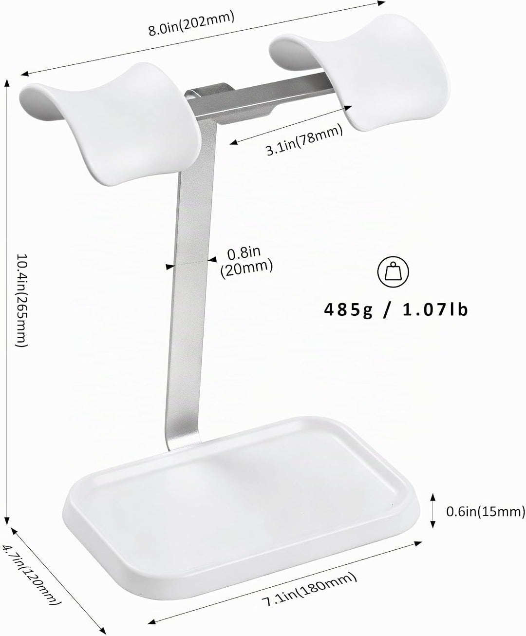 Doppel Kopfhörer Ständer, Stabiler Doppel Headset Halterung mit Ablagefach, Schwere Basis Gaming Kop