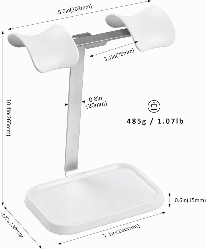 Doppel Kopfhörer Ständer, Stabiler Doppel Headset Halterung mit Ablagefach, Schwere Basis Gaming Kop