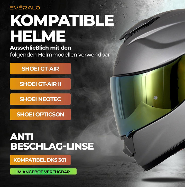 Kompatibel mit Shoei GT air Visier - Gt Air 2 - Neotec - Opticson - Cns 1 - Helmvisier Pinlock Ready