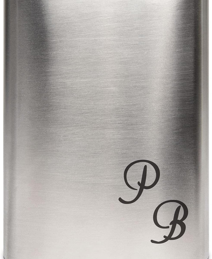 Edelstahl Flachmann 237 ml silber inkl. individuelle Gravur in Schwarz von Paule Black - personalisi