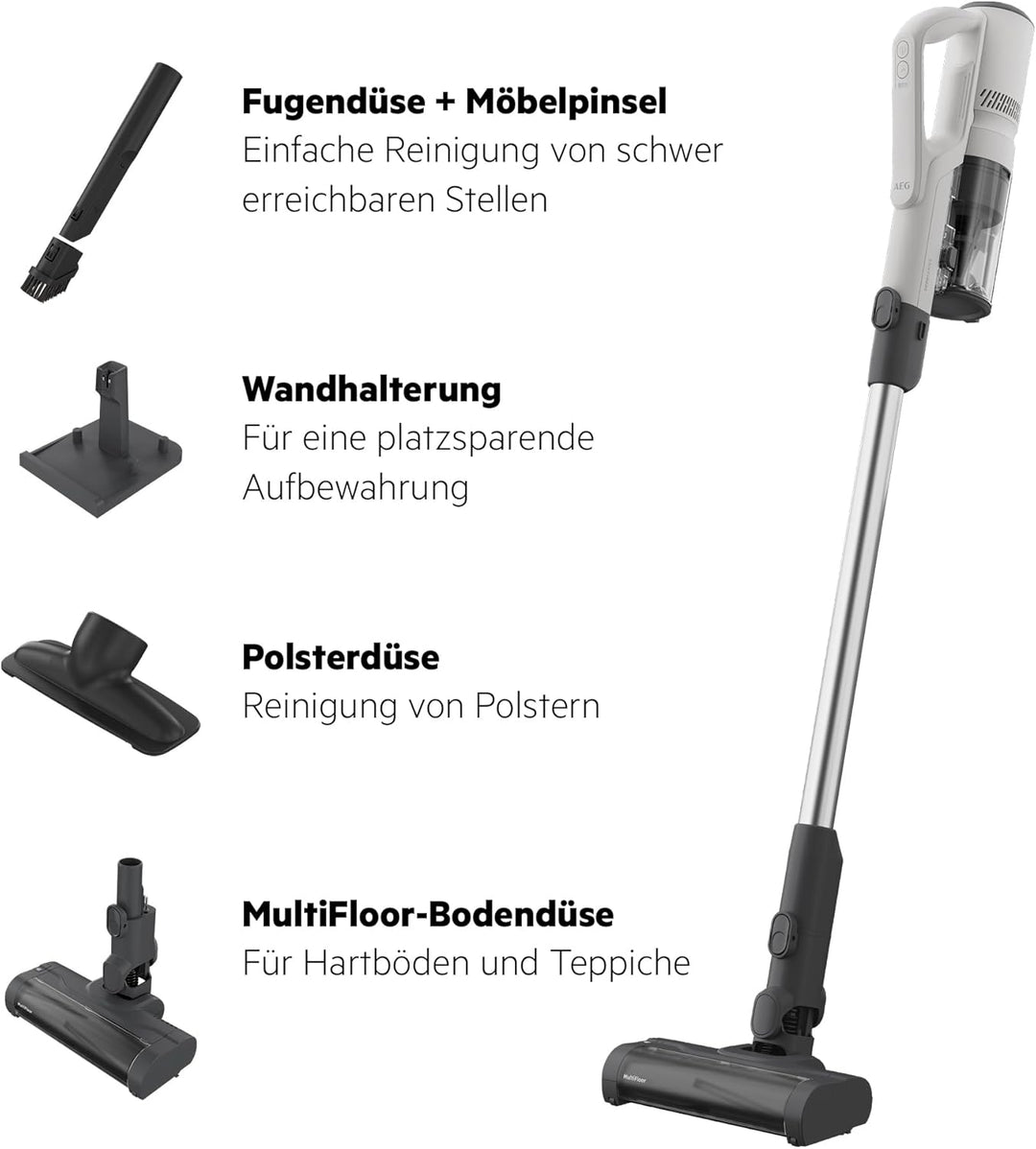 AEG 5000 kabelloser Akku-Staubsauger, Leichtgewicht (1,9 kg), MultiFloor-Bodendüse mit LED & Anti-Ta