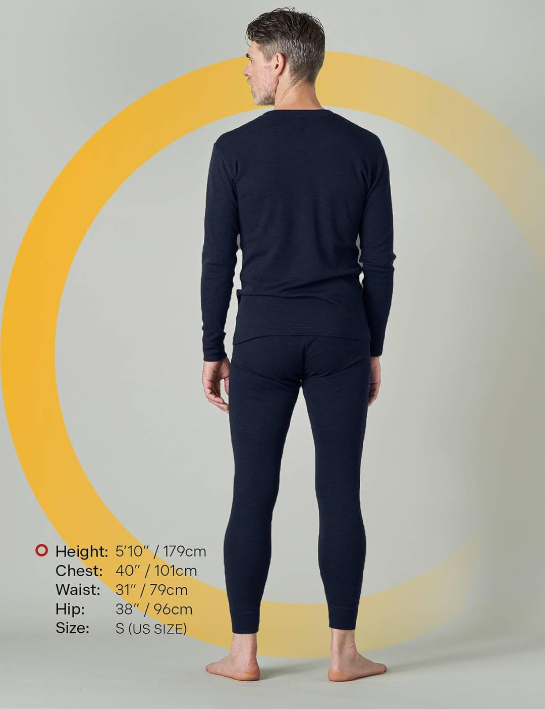 LAPASA Herren 100% Merinowolle Thermounterwäsche Set, Premium Merino Wolle Unterhemd & Unterhosen, T