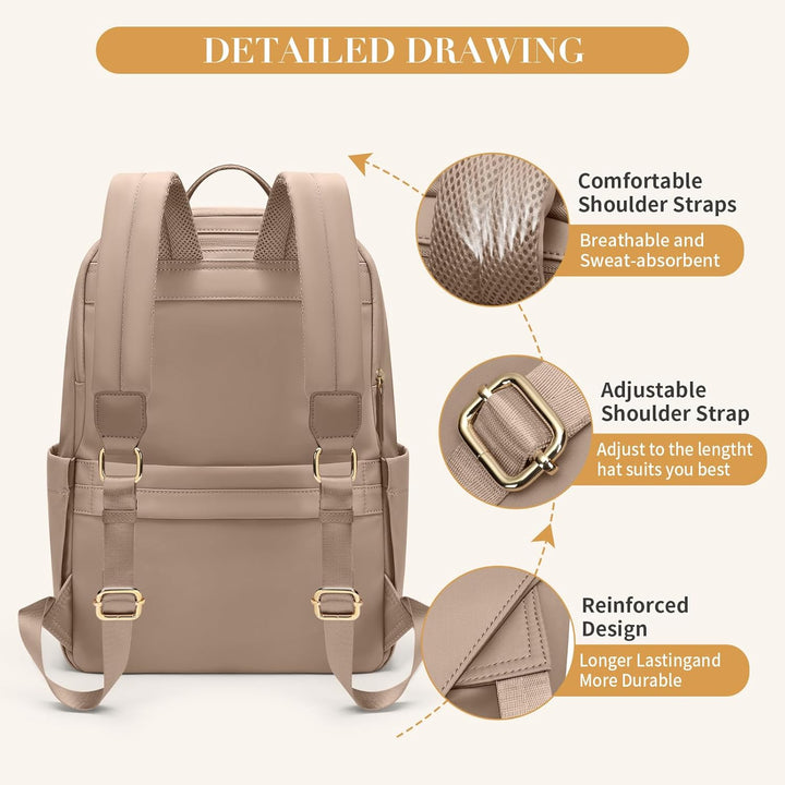 GOLF SUPAGS Laptop Rucksack für Damen Casual Daypack für Arbeit Reisen College Schulrucksack Handtas
