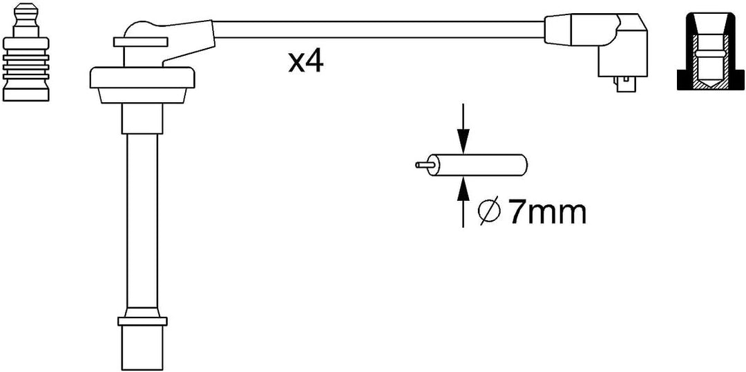 Bosch 0986357278 - Zündleitung - 4er Set