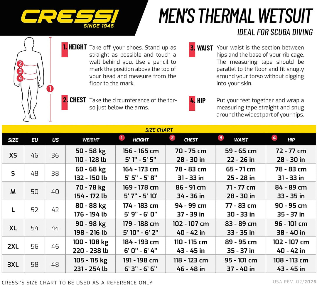 Cressi Morea Herren - Neoprenanzug 3mm für alle Wassersportarten S/2 Schwarz/Blau/Silber, S/2 Schwar