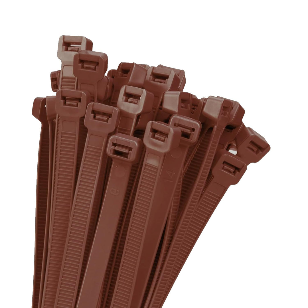 Armpow 450mm x 9mm Kabelbinder Set - 100 Stück, Braun, Breit, 80KG Zugfestigkeit, UV-Beständig, Lang