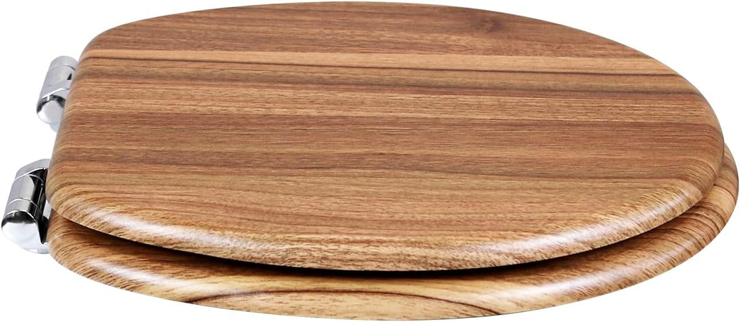 WC Sitz mit Absenkautomatik, Toilettendeckel aus MDF Holz, Stabil Klodeckel mit Soft Close, Toilette