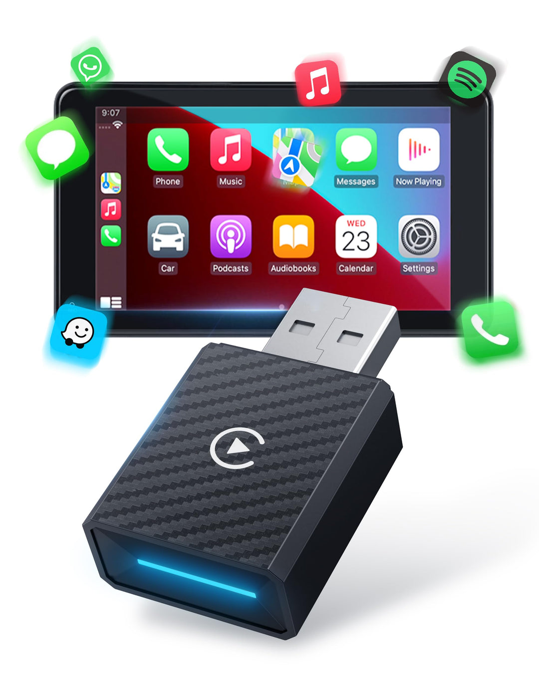 CarPlay und Android Auto Wireless Adapter 2 In 1, V5.4 Bluetooth Stabile Verbindung, Dualband WiFi 6