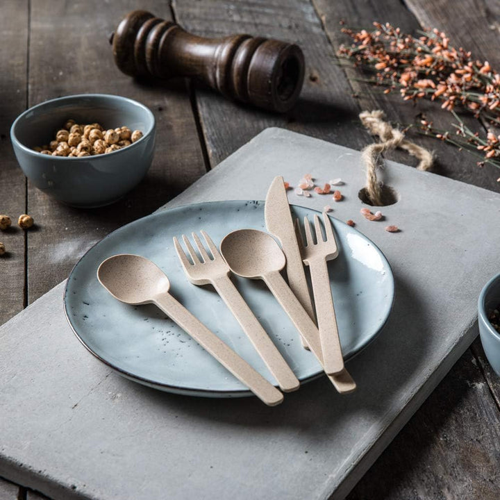 BIOZOYG Bio Mehrweg-Besteck Stabil Plastik-Besteck-Messer I Kompostierbares Besteck Bio-Kunststoff P