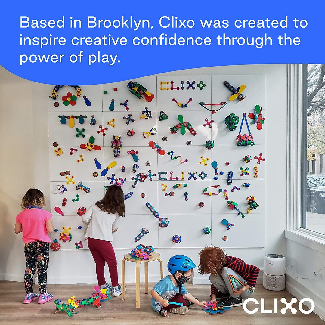 Clixo Crew Pädagogisches Spielzeug für Kinder ab 4 Jahren, Spielzeug Set mit magnetischen Bausteinen
