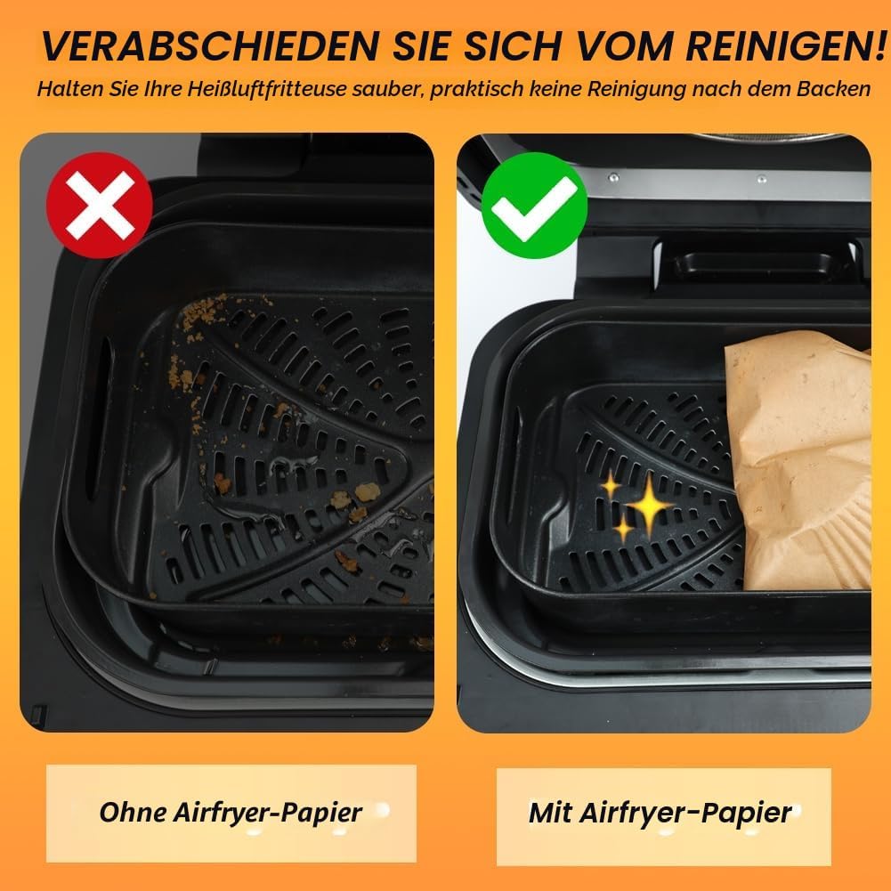 BYKITCHEN Airfryer Backpapier for Ninja Foodi MAX Grill und Heissluftfritteuse [AG551EU][AG551EUCP],