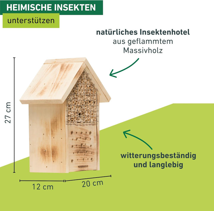 Windhager Insektenhotel ZUR POST, Insektenhaus Nistplatz Brutplatz, Schutz für viele nützliche Insek