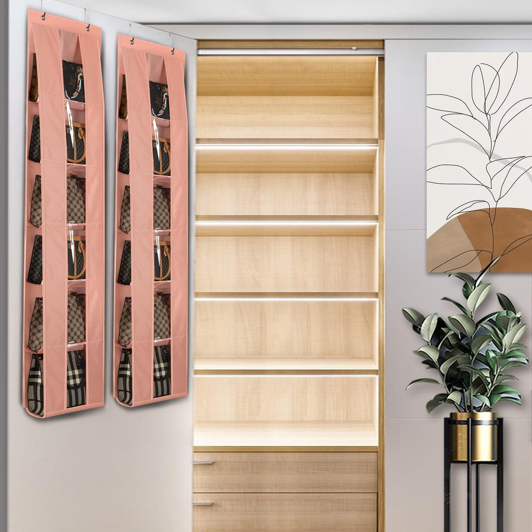 Lirex Handtaschen Organizer Über Tür, 2er Set mit 6 Etagen, platzsparender Organizer zur Aufbewahrun