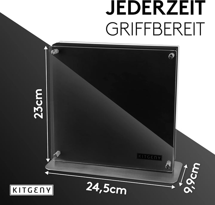 KITGENY | Messerblock magnetisch – Akazien Holz Messerhalter magnetisch – Rutschfester Magnet Messer
