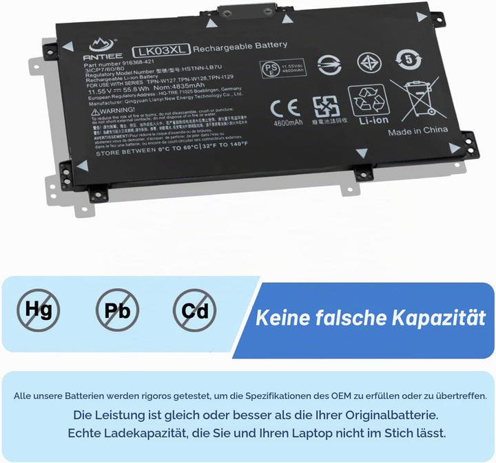 LK03XL Laptop Akku für HP Envy X360 Convertible 17-AE 17M-AE 17T-AE 17-BW 17M-BW 17-CE 17M-CE 17T-CE