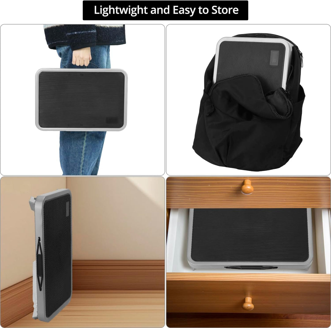 QWORK® Tritthocker Klappbar und Höhenverstellbar aus Robustem Eisen, Rutschfeste Plattform, für Camp