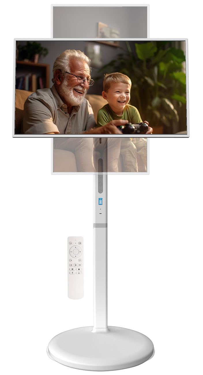 auvisio Mobiler Fernseher: Mobiler Smart-Touch-Bildschirm, 32", Android 13, Akku, Fernb., USB-C (Fer