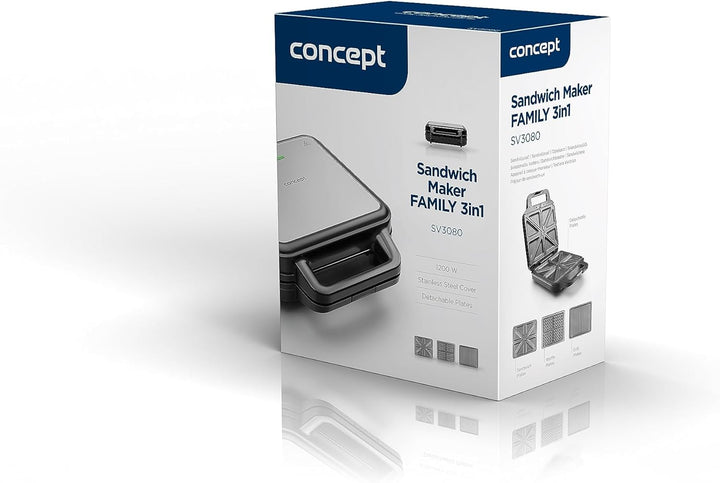 SV3080 Sandwich maker with exchange plates FAMILY 3in1 1200 W