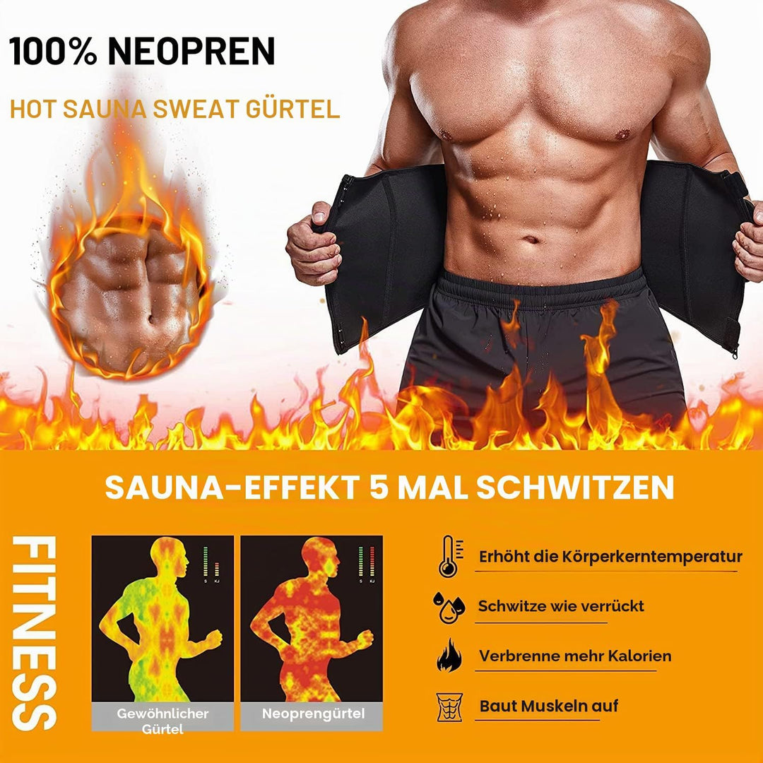 KUMAYES Bauchweggürtel Fitnessgürtel Herren bauchtrainer Neopren Sauna Taille Trimmer Schwitzgürtel