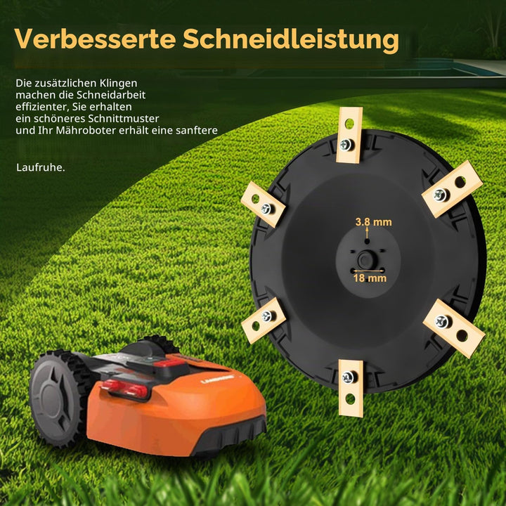 FourShow Mähroboter Messerteller + 6 Klingen Messerscheibe Rasenroboter Drehscheibe kompatible mit W