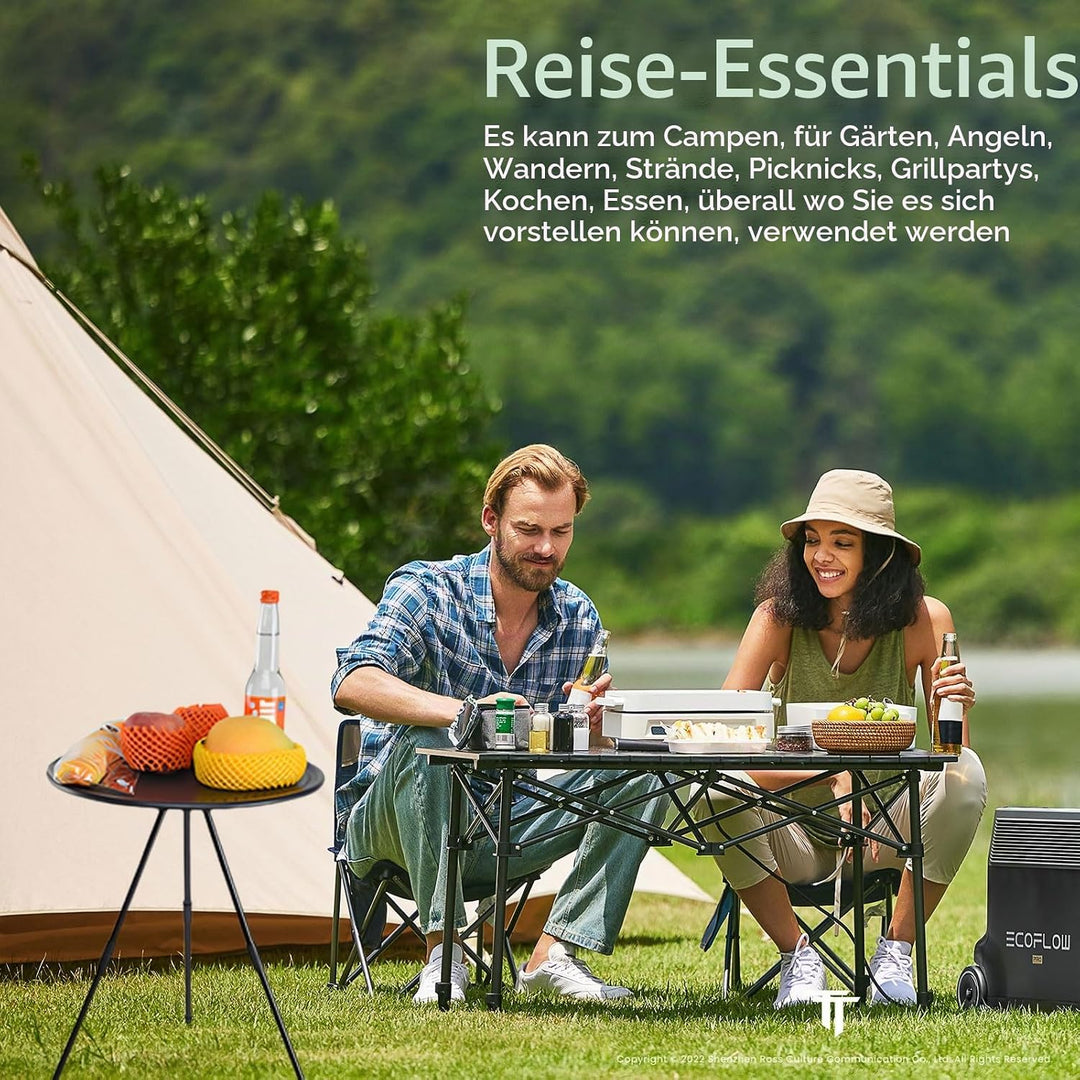 dellyy Camping Tisch Mini Faltbarer 38cm Klappbar Ausziehbarer Campingtisch Mini|Picknicktisch Outdo