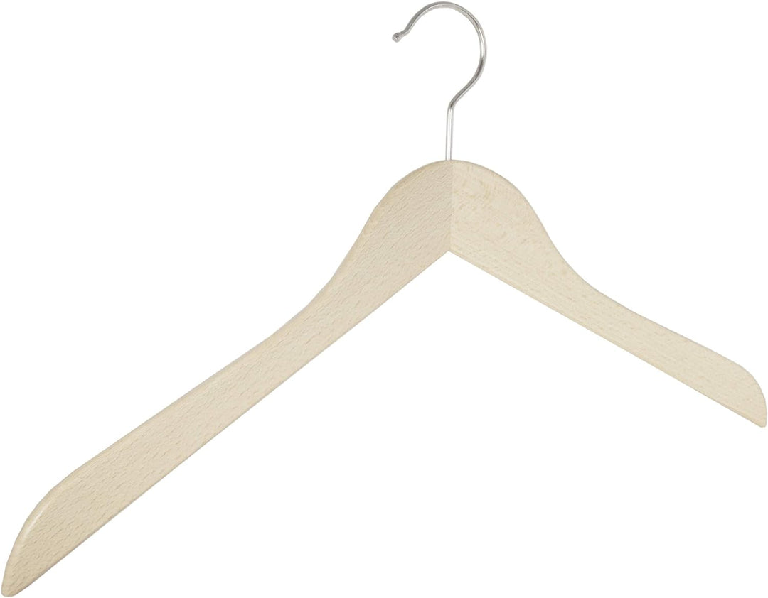 Holzbügel für Oberteile, Blusenbügel, flach, 45 cm, natur, 5 Stück